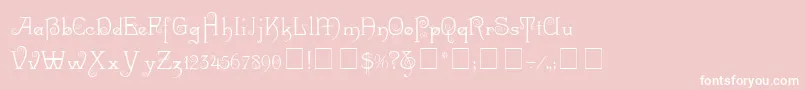 RiccioDisplayScriptSsi-Schriftart – Weiße Schriften auf rosa Hintergrund