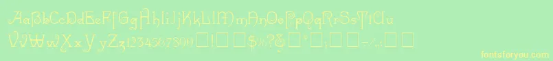 RiccioDisplayScriptSsi Font – Yellow Fonts on Green Background