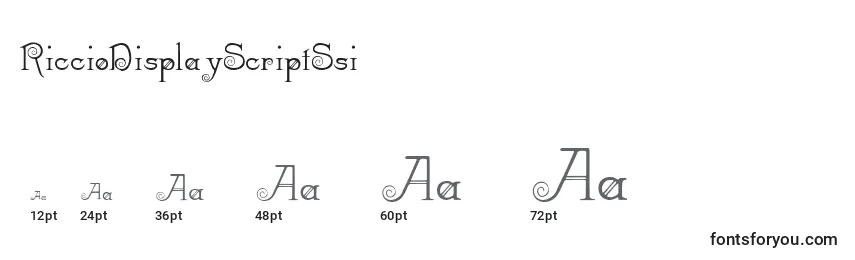 Размеры шрифта RiccioDisplayScriptSsi
