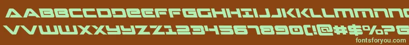 Strikelordleft Font – Green Fonts on Brown Background
