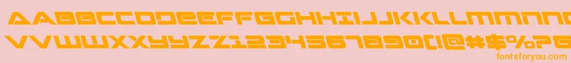 Czcionka Strikelordleft – pomarańczowe czcionki na różowym tle