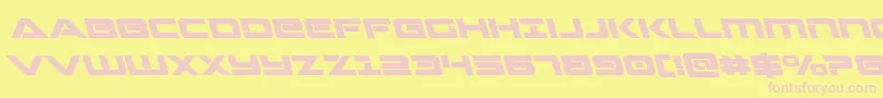 Strikelordleft-fontti – vaaleanpunaiset fontit keltaisella taustalla