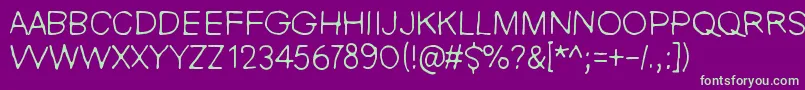 NieZabawneKomik Font – Green Fonts on Purple Background