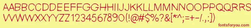 NieZabawneKomik Font – Red Fonts on Yellow Background