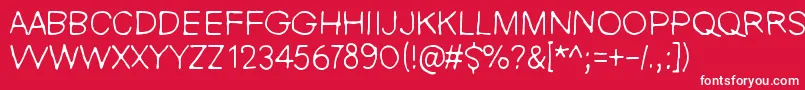 フォントNieZabawneKomik – 赤い背景に白い文字