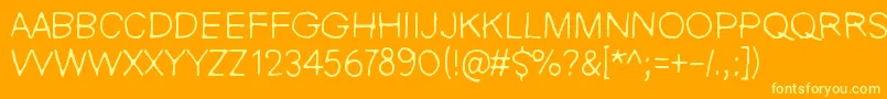 NieZabawneKomik Font – Yellow Fonts on Orange Background