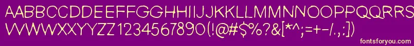 NieZabawneKomik Font – Yellow Fonts on Purple Background