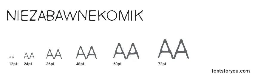 Размеры шрифта NieZabawneKomik