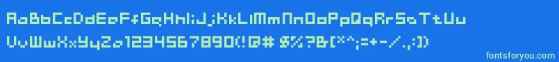 ChainreactBlockBoxter Font – Green Fonts on Blue Background