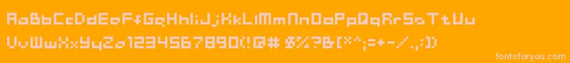 Więcej informacji o czcionce ChainreactBlockBoxter Czcionka ChainreactBlockBoxter – różowe czcionki na pomarańczowym tle