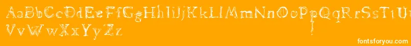 Dawnland.Lamenta-Schriftart – Weiße Schriften auf orangefarbenem Hintergrund