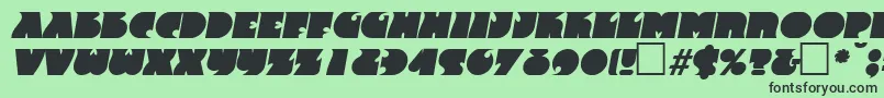 Fonte FrenzyItalic – fontes pretas em um fundo verde