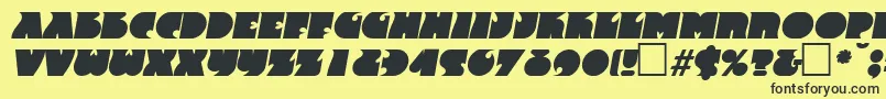 Fonte FrenzyItalic – fontes pretas em um fundo amarelo