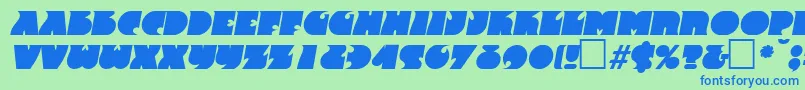 Шрифт FrenzyItalic – синие шрифты на зелёном фоне