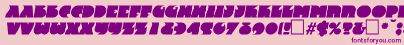 Fonte FrenzyItalic – fontes roxas em um fundo rosa