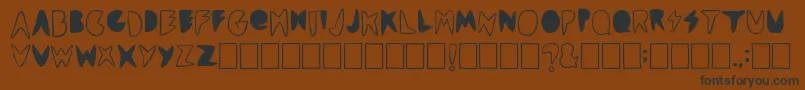 フォントCordontvfont – 黒い文字が茶色の背景にあります