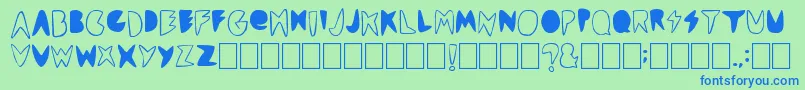 Шрифт Cordontvfont – синие шрифты на зелёном фоне