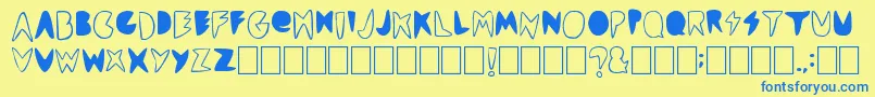Шрифт Cordontvfont – синие шрифты на жёлтом фоне