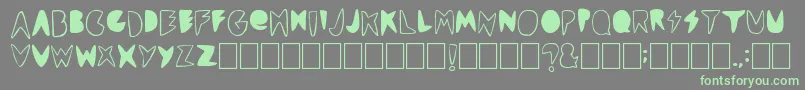 Cordontvfont-Schriftart – Grüne Schriften auf grauem Hintergrund