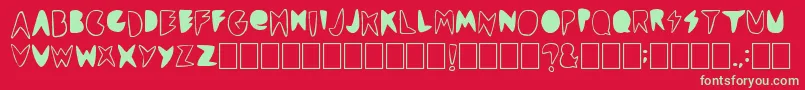 Czcionka Cordontvfont – zielone czcionki na czerwonym tle