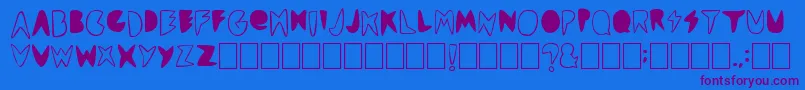 フォントCordontvfont – 紫色のフォント、青い背景