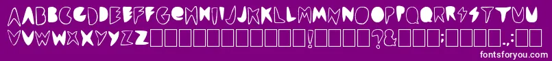 Cordontvfont-fontti – valkoiset fontit violetilla taustalla