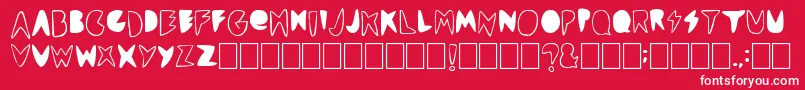 Cordontvfont-fontti – valkoiset fontit punaisella taustalla