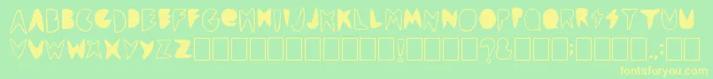 Cordontvfont Font – Yellow Fonts on Green Background