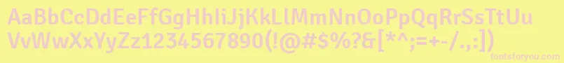 SignikaSemibold-fontti – vaaleanpunaiset fontit keltaisella taustalla
