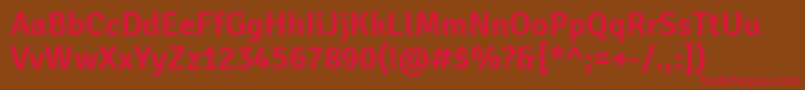 フォントSignikaSemibold – 赤い文字が茶色の背景にあります。