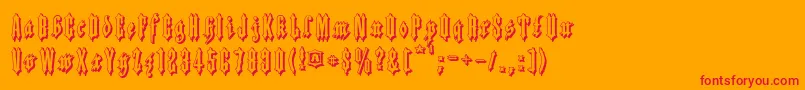 Applesauce09-Schriftart – Rote Schriften auf orangefarbenem Hintergrund