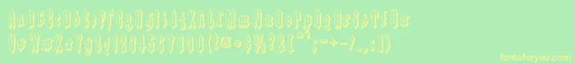 Applesauce09 Font – Yellow Fonts on Green Background