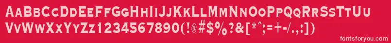 GraverplatenarrowxboldRegular Font – Pink Fonts on Red Background