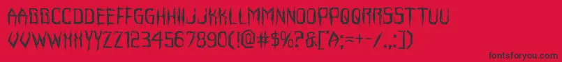 フォントHorroroidexpand – 赤い背景に黒い文字