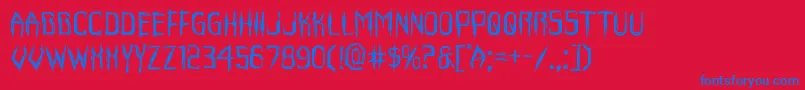 Horroroidexpand Font – Blue Fonts on Red Background