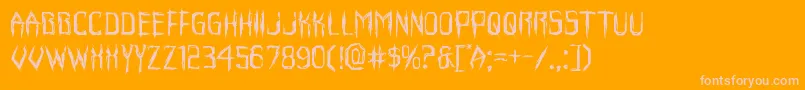 Horroroidexpand Font – Pink Fonts on Orange Background