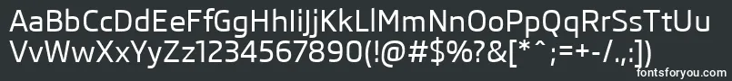 Шрифт SkodaProMedium – белые шрифты на чёрном фоне