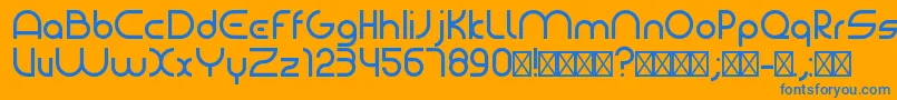 BauhausmodernRegular Font – Blue Fonts on Orange Background