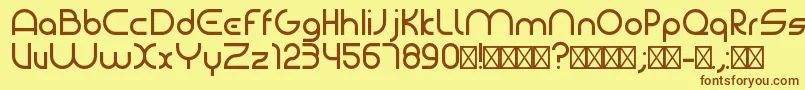 Fonte BauhausmodernRegular – fontes marrons em um fundo amarelo