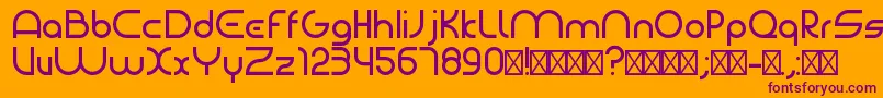 BauhausmodernRegular Font – Purple Fonts on Orange Background