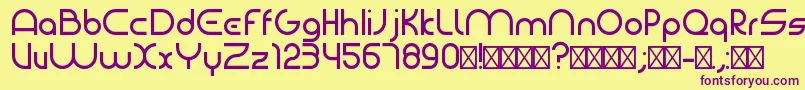 BauhausmodernRegular Font – Purple Fonts on Yellow Background