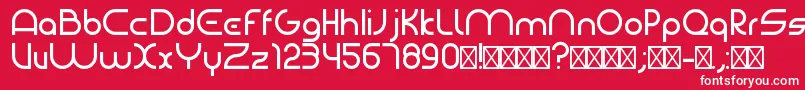 フォントBauhausmodernRegular – 赤い背景に白い文字