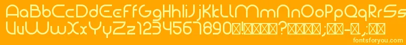 Fonte BauhausmodernRegular – fontes amarelas em um fundo laranja