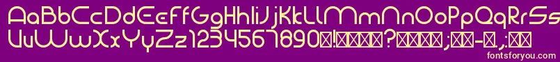 BauhausmodernRegular Font – Yellow Fonts on Purple Background