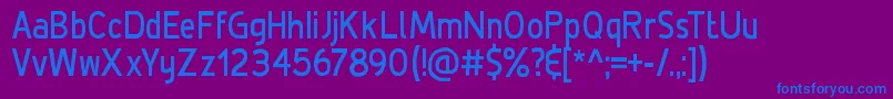 DeLuxeBoldCondensed Font – Blue Fonts on Purple Background