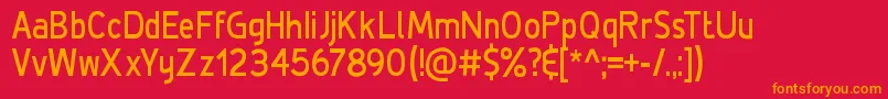 DeLuxeBoldCondensed Font – Orange Fonts on Red Background