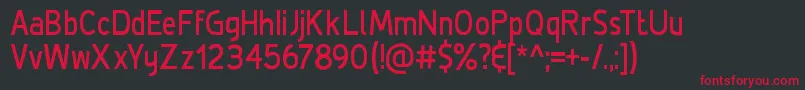 DeLuxeBoldCondensed Font – Red Fonts on Black Background
