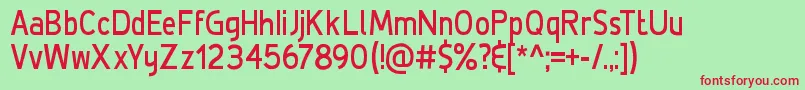 DeLuxeBoldCondensed Font – Red Fonts on Green Background