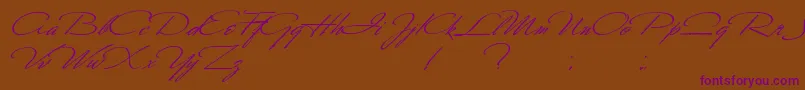 SoldierWilliamHolmes-Schriftart – Violette Schriften auf braunem Hintergrund