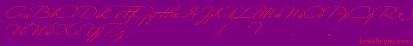 SoldierWilliamHolmes-Schriftart – Rote Schriften auf violettem Hintergrund